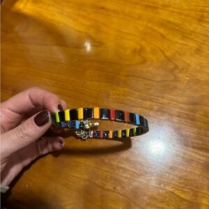 Roxanne Assoulin Rainbow Tile Beaded Necklace Colorful Enamel Statement